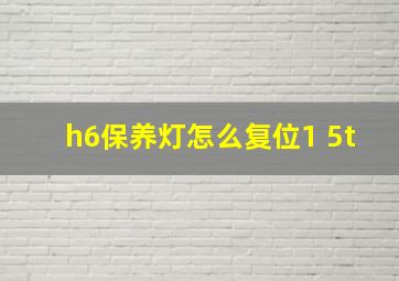 h6保养灯怎么复位1 5t